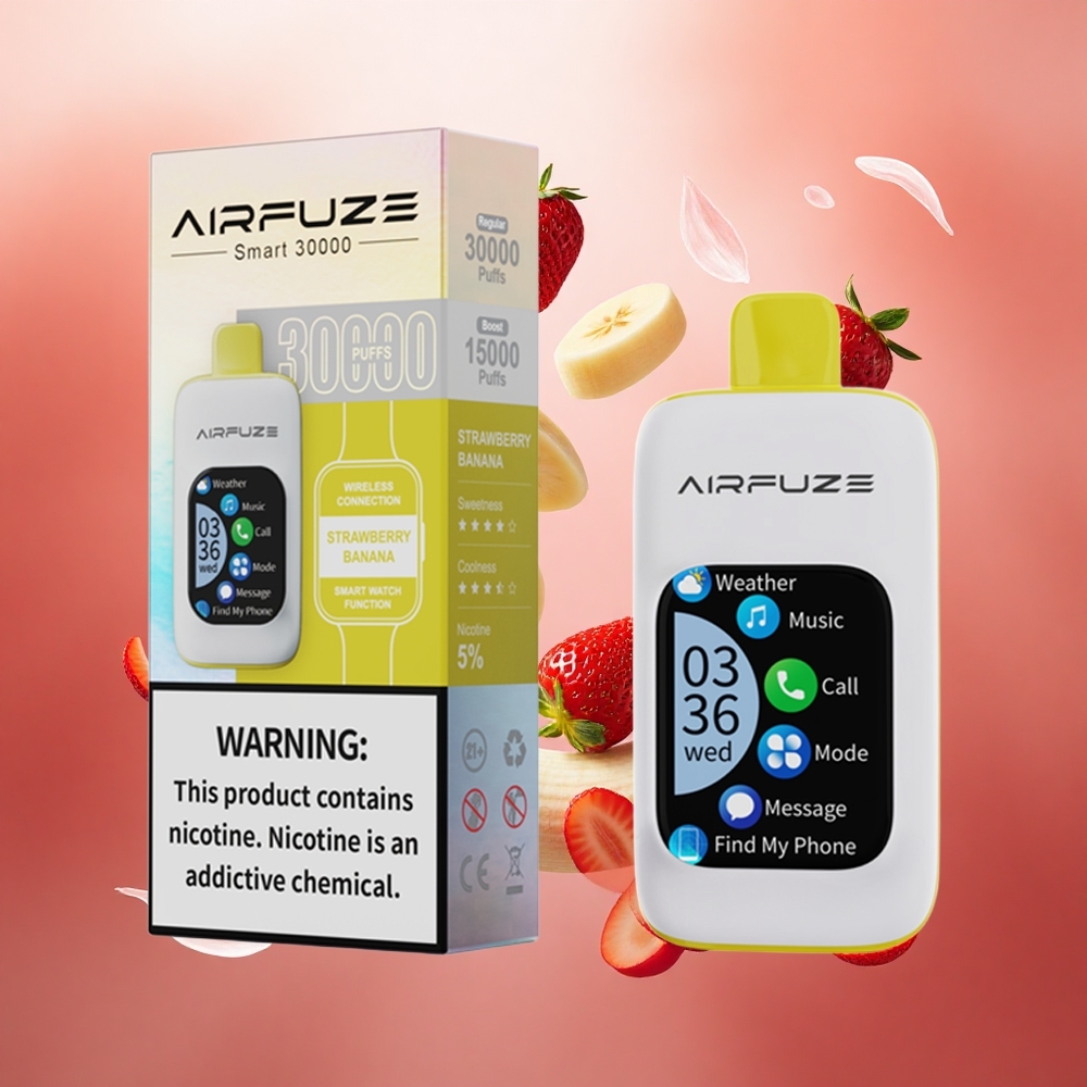 AirFuze Smart 30000 Puffs Vienkartinis Vape Braškės Bananai 900mAh Lithuanian wholesale