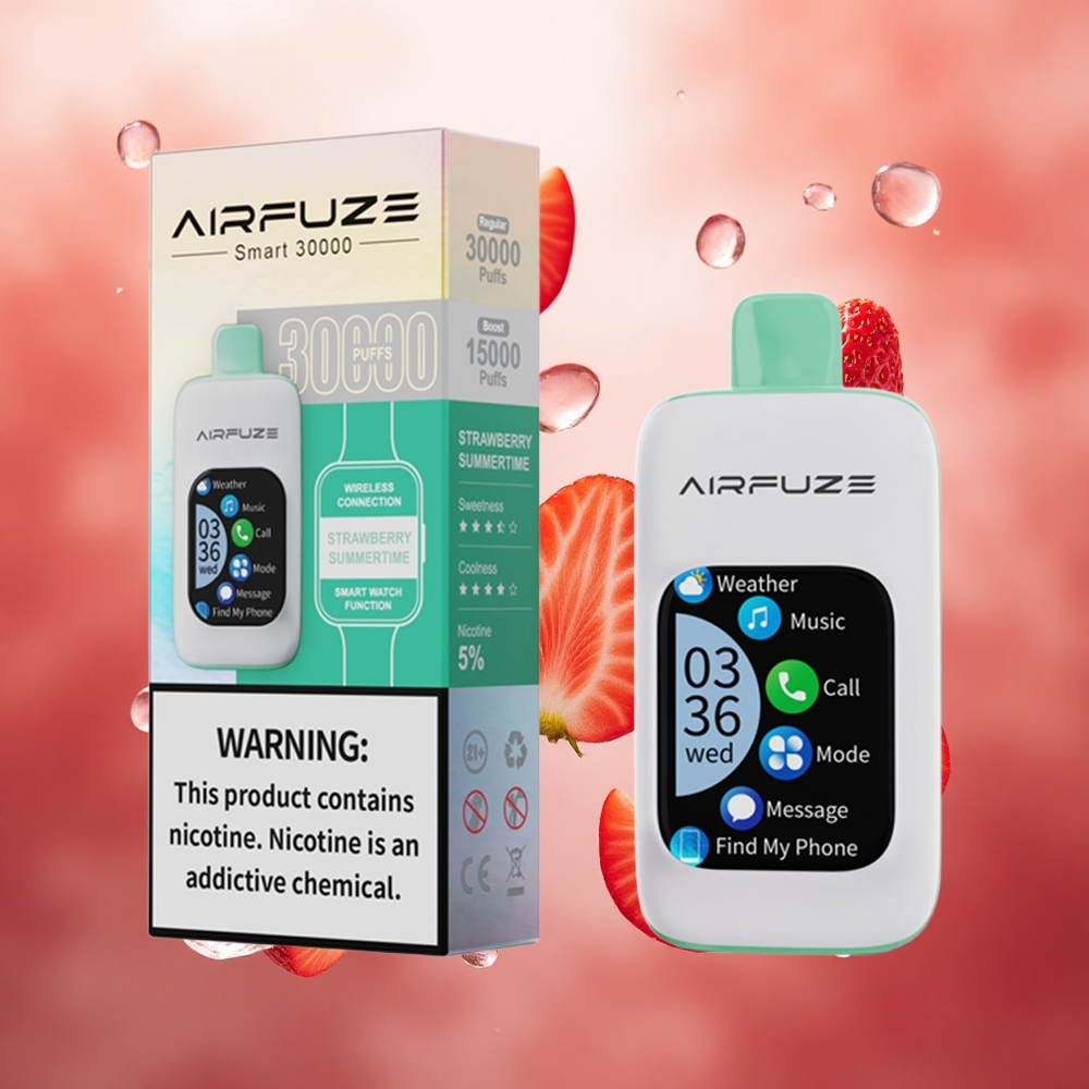 AirFuze Smart 30000 Puffs Vienkartinis Vape Braškės Vasaros Laikas 900mAh Lithuanian wholesale
