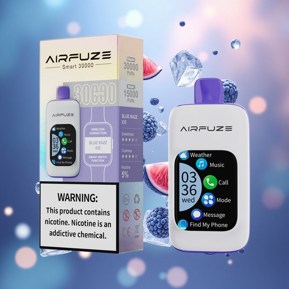 AirFuze Smart 30000 Puffs Vienkartinis Vape Mėlyna Avietės Ledas 900mAh Lithuanian Wholesale