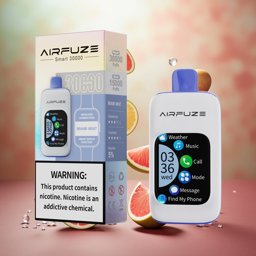 AirFuze Smart 30000 Puffs Vienkartinis Vape Majų Mėta 900mAh Lithuanian wholesale