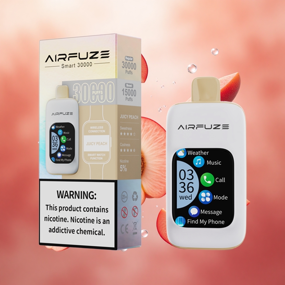 AirFuze Smart 30000 Puffs Vienkartinis Vape Sultingosios Persiko 2.01\"TFT Lithuanian wholesale