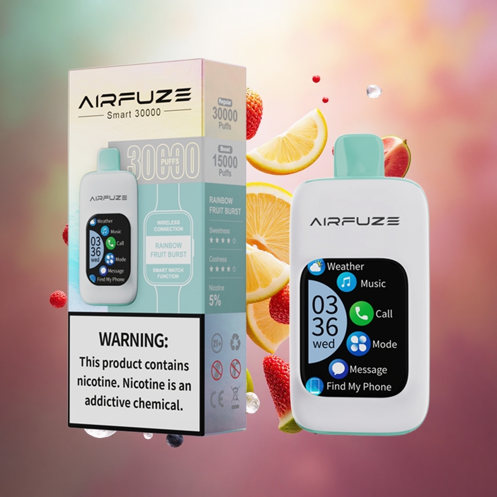 AirFuze Smart 30000 Puffs Vienkartinis Vape Vaivorykštės Vaisių Sprūdis 900mAh Lithuanian Wholesale