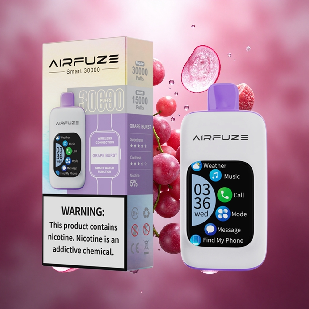 AirFuze Smart 30000 Puffs Vienkartinis Vape Vynuogių Sprogimas 900mAh Lithuanian wholesale