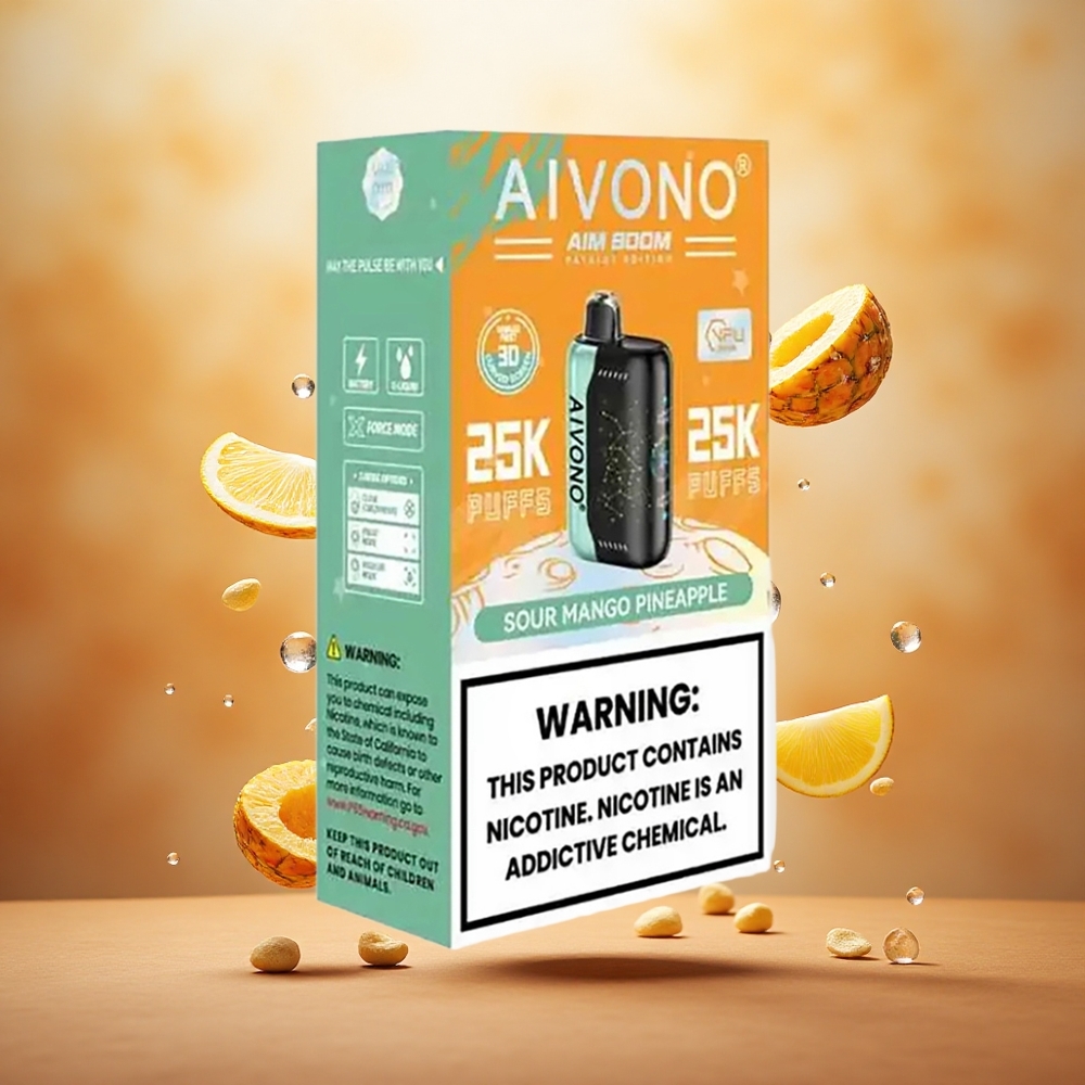 Aivono Aim Boom 25000 Puffs 650mAh Rūgštus Mango Ananasas Lithuanian wholesale