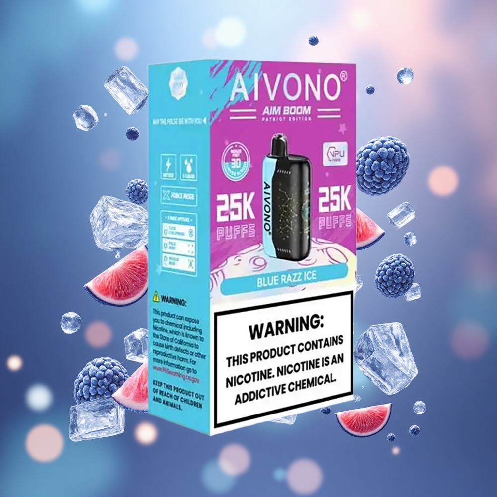 Aivono Aim Boom 25000 Puffs Mėlynųjų Aviečių Ledas 650mAh Lithuanian wholesale
