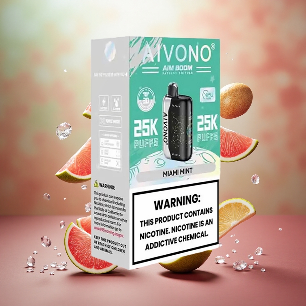 Aivono Aim Boom 25000 Puffs Miami Mėta 28ml Lithuanian wholesale