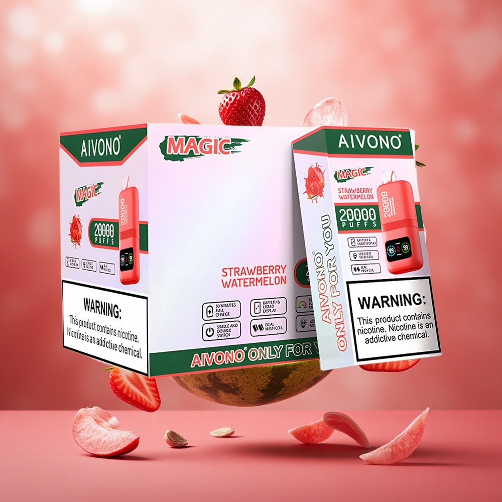 Aivono Aim Magic 20000 Puffs Braškė arbūzas LCD Type-C Lithuanian wholesale