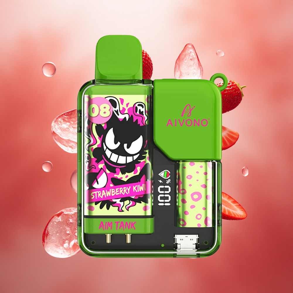 Aivono Aim Tank 9500 Puffs Vienkartinis Vape Braškė Kiwi 18ml LCD Lithuanian wholesale