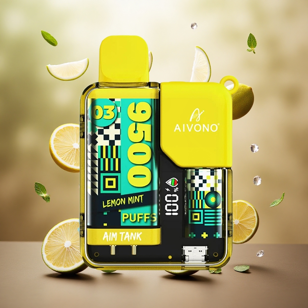 Aivono Aim Tank 9500 Puffs Vienkartinis Vape Citrina Mėta 1.2Ω Tinklas Lithuanian Wholesale