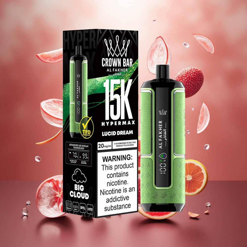 Al Fakher Crown Bar 15K Hypermax 22ml DTL 6mg/ml Lucidus Sapnas Lithuanian wholesale