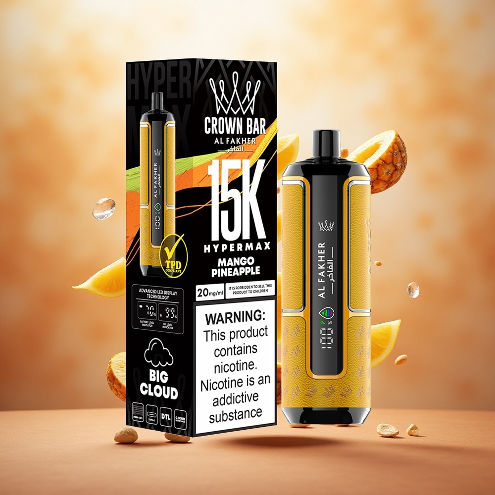 Al Fakher Crown Bar 15K Hypermax 22ml Mango Ananasas Lithuanian wholesale