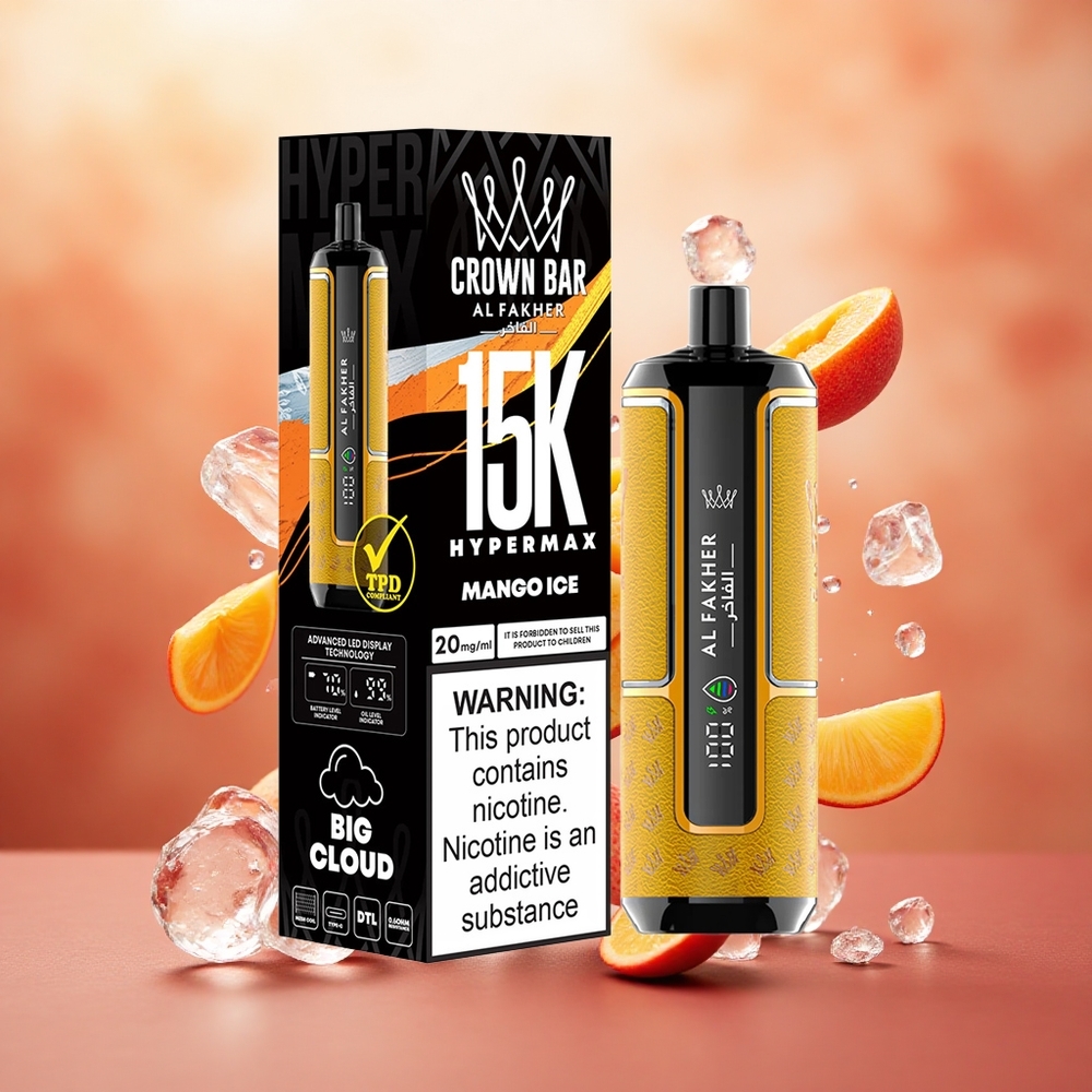 Al Fakher Crown Bar 15K Hypermax 600mAh Mango Ledas Lithuanian wholesale