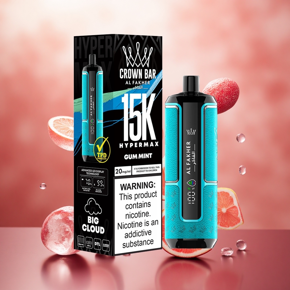 Al Fakher Crown Bar 15K Hypermax DTL 6mg 22ml Lithuanian wholesale Dantenų Mėta