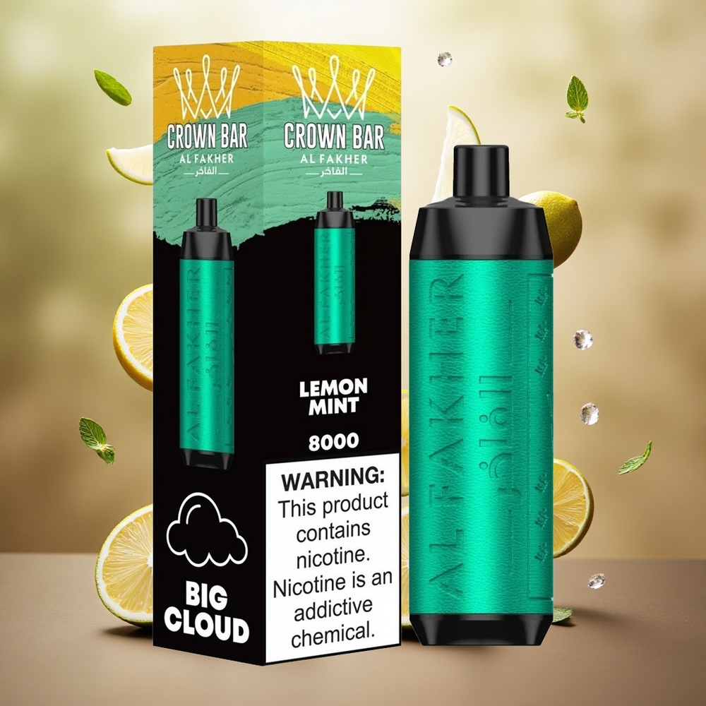 Al Fakher Crown Bar 8000 Crystal 18ml Citrinos Mėta Vienkartinis Vape Lithuanian wholesale