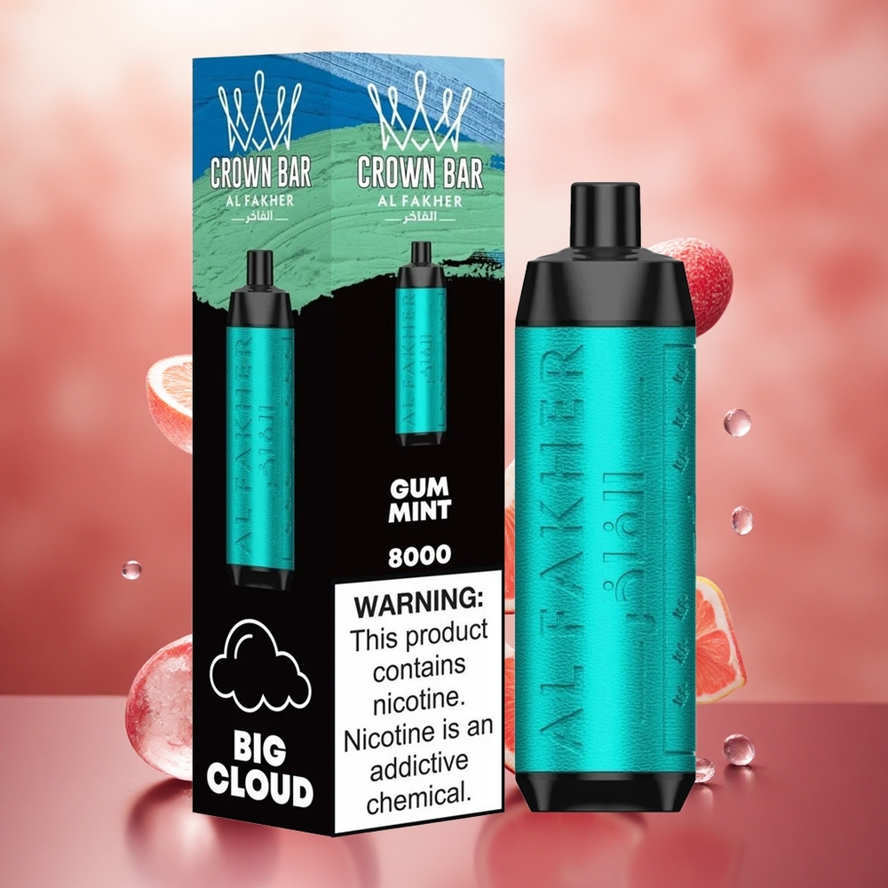 Al Fakher Crown Bar 8000 Crystal 18ml Dantyvų Mėtis Vienkartinis Vape Lithuanian Wholesale