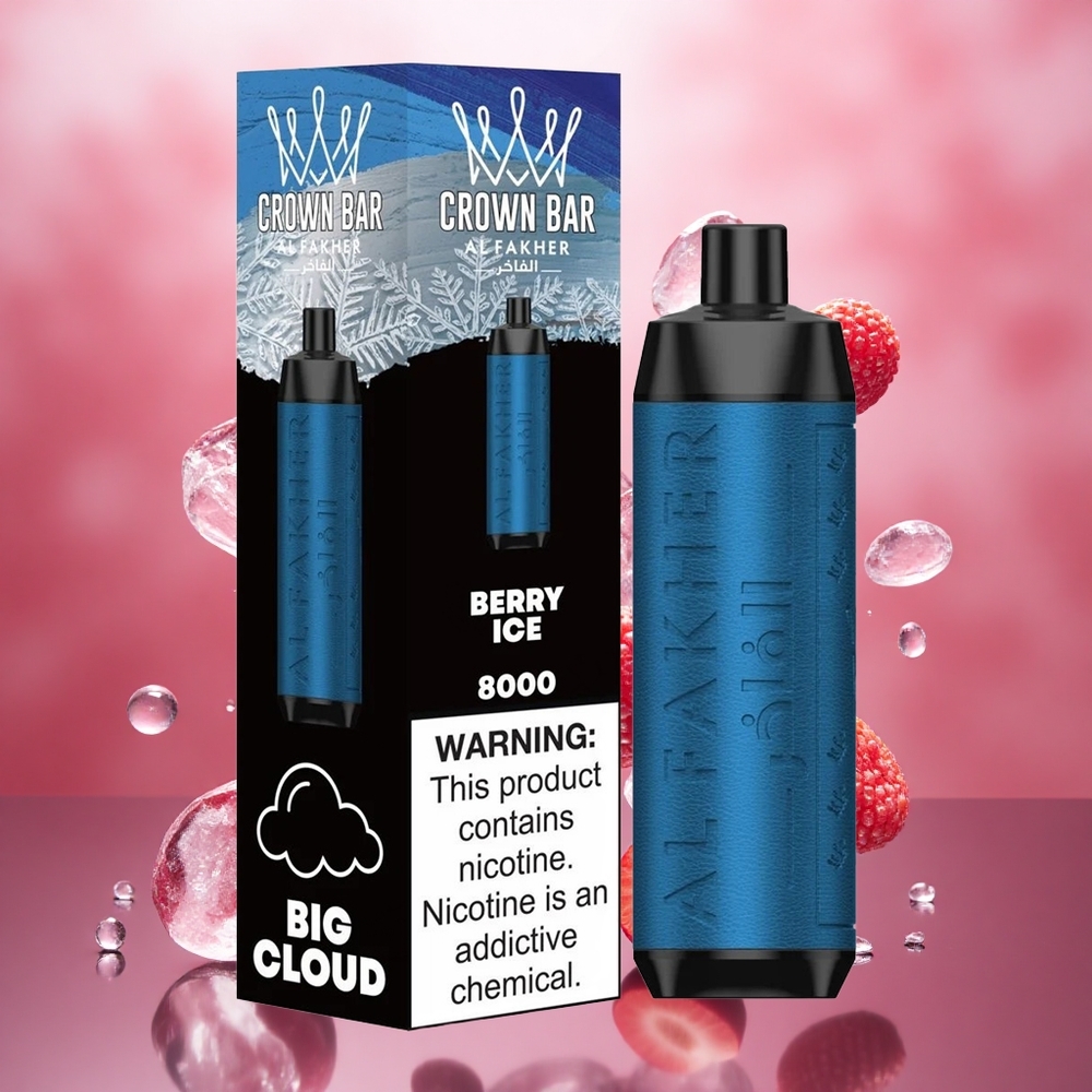 Al Fakher Crown Bar 8000 Crystal 18ml Užšalęs Uoga Vienkartinis Vape Lithuanian wholesale
