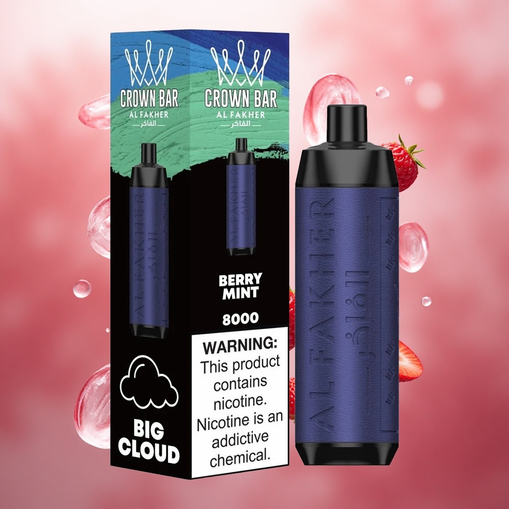 Al Fakher Crown Bar 8000 Crystal 18ml Uogienė Mėta Vienkartinis Vape Lithuanian wholesale