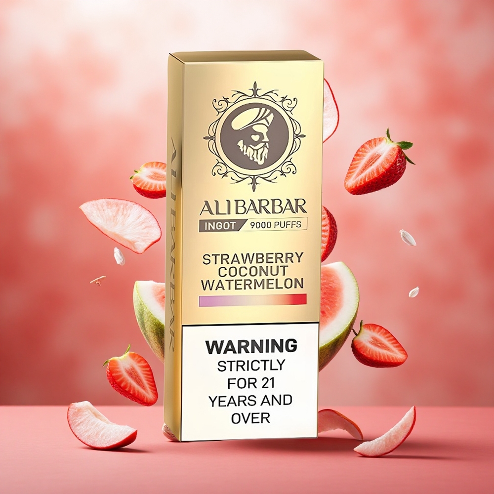 Alibarbar Ingot 9000 Puffs Disposable Vape Braškinė Kokoso Arbūzas 2350mah Lithuanian wholesale