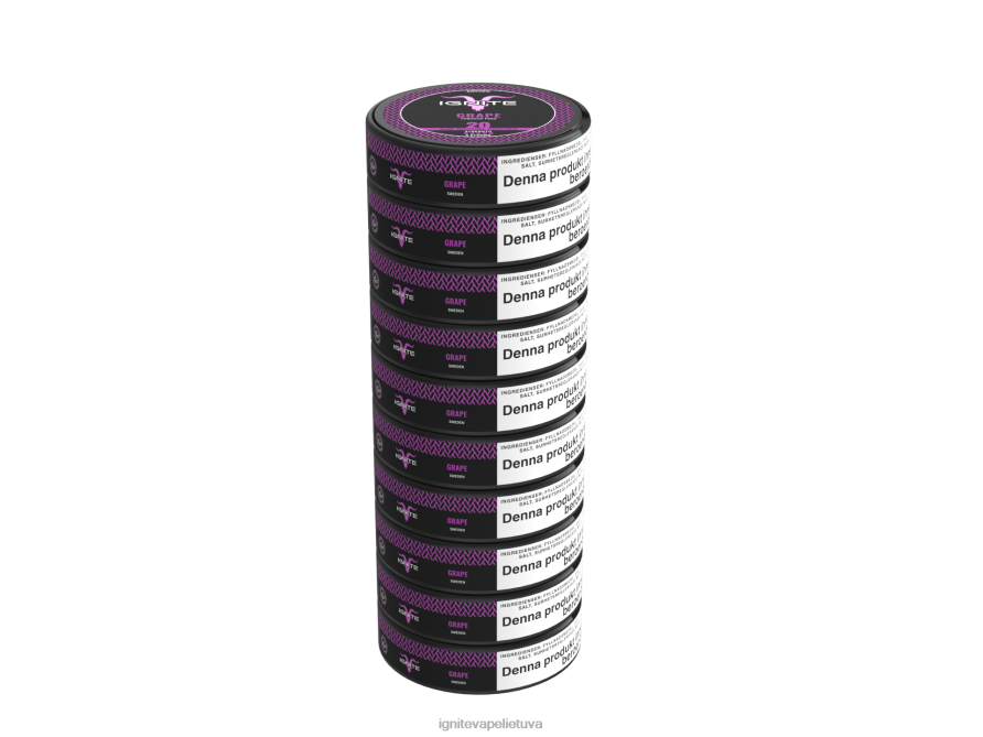 IGNITE nikotino maišeliai 10 vnt P2DT6177 IGNITE vape reviews dvigubas obuolys