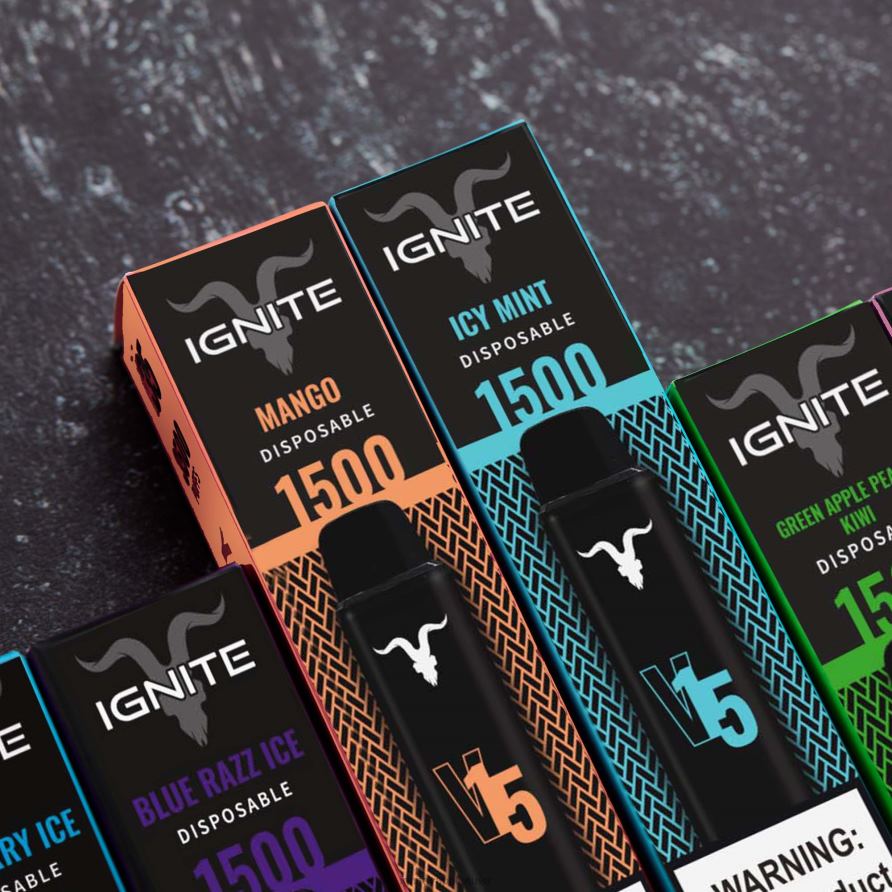 IGNITE V15 Vape rašiklis 10 vnt P2DT6104 IGNITE vape price braškių obuolių arbūzas