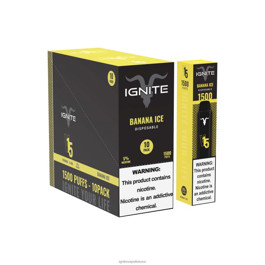 IGNITE V15 Vape rašiklis 10 vnt P2DT6104 IGNITE vape price braškių obuolių arbūzas