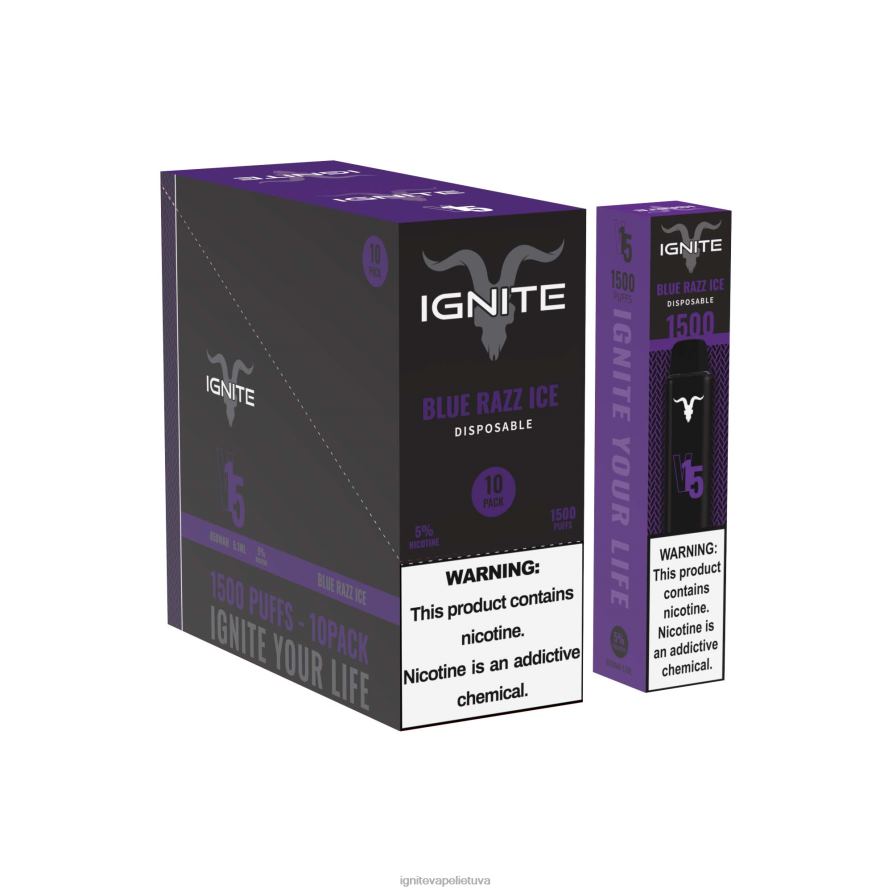IGNITE V15 Vape rašiklis 10 vnt P2DT6104 IGNITE vape price braškių obuolių arbūzas