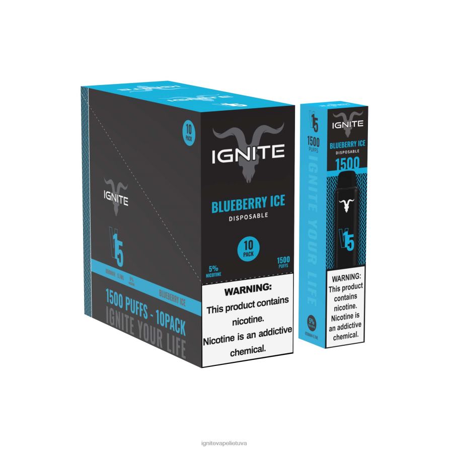 IGNITE V15 Vape rašiklis 10 vnt P2DT6104 IGNITE vape price braškių obuolių arbūzas