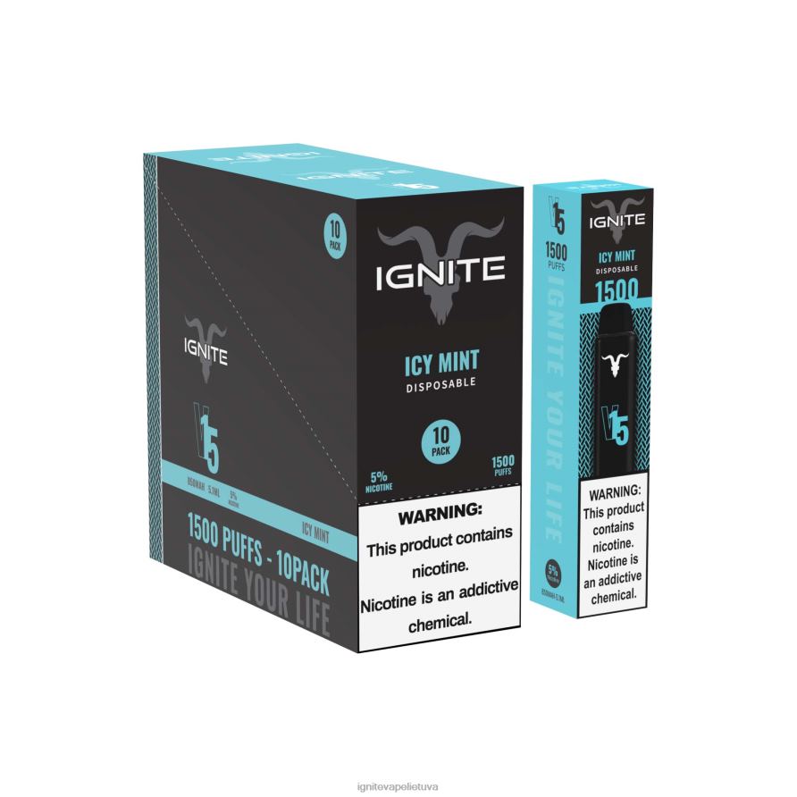 IGNITE V15 Vape rašiklis 10 vnt P2DT6104 IGNITE vape price braškių obuolių arbūzas