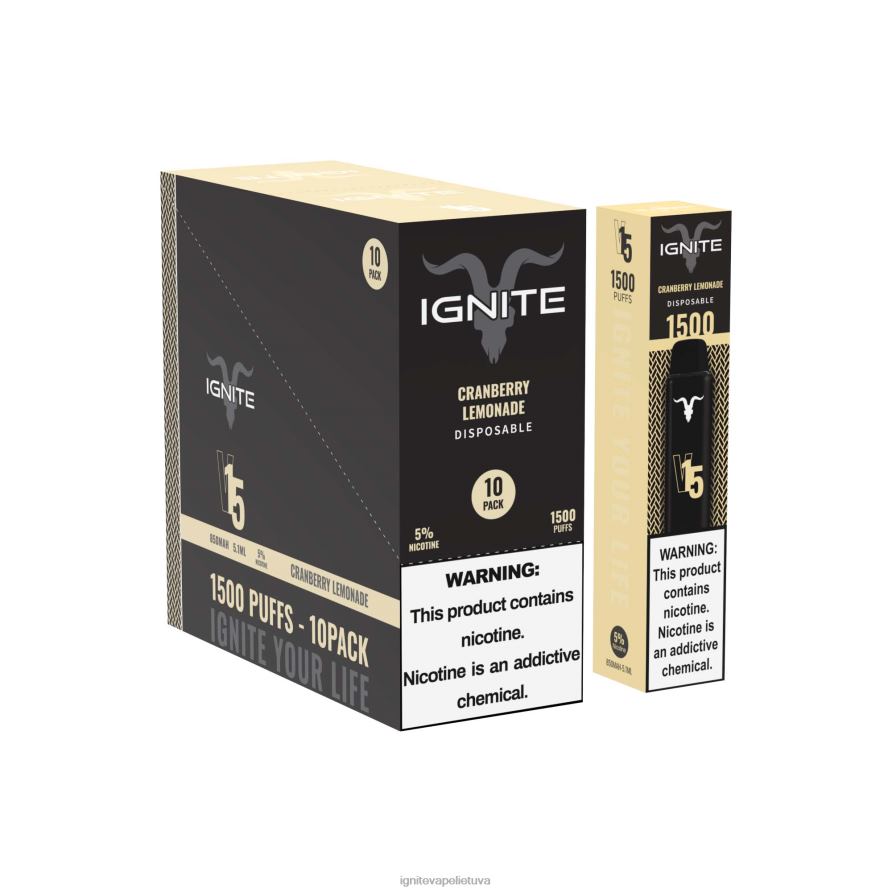 IGNITE V15 Vape rašiklis 10 vnt P2DT698 IGNITE vape store vyšnių ledas