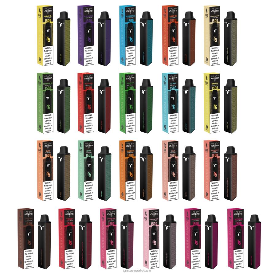 IGNITE V15 vape rašiklis P2DT6110 best IGNITE flavors spanguolių limonadas