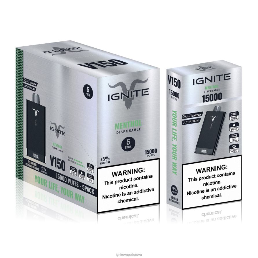 IGNITE V150 Vape rašiklis 5 vnt P2DT683 IGNITE vape shop vyšnių bananas