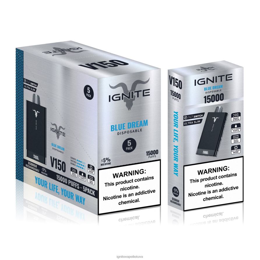 IGNITE V150 Vape rašiklis 5 vnt P2DT693 IGNITE vape shop arbūzo drakono vaisius
