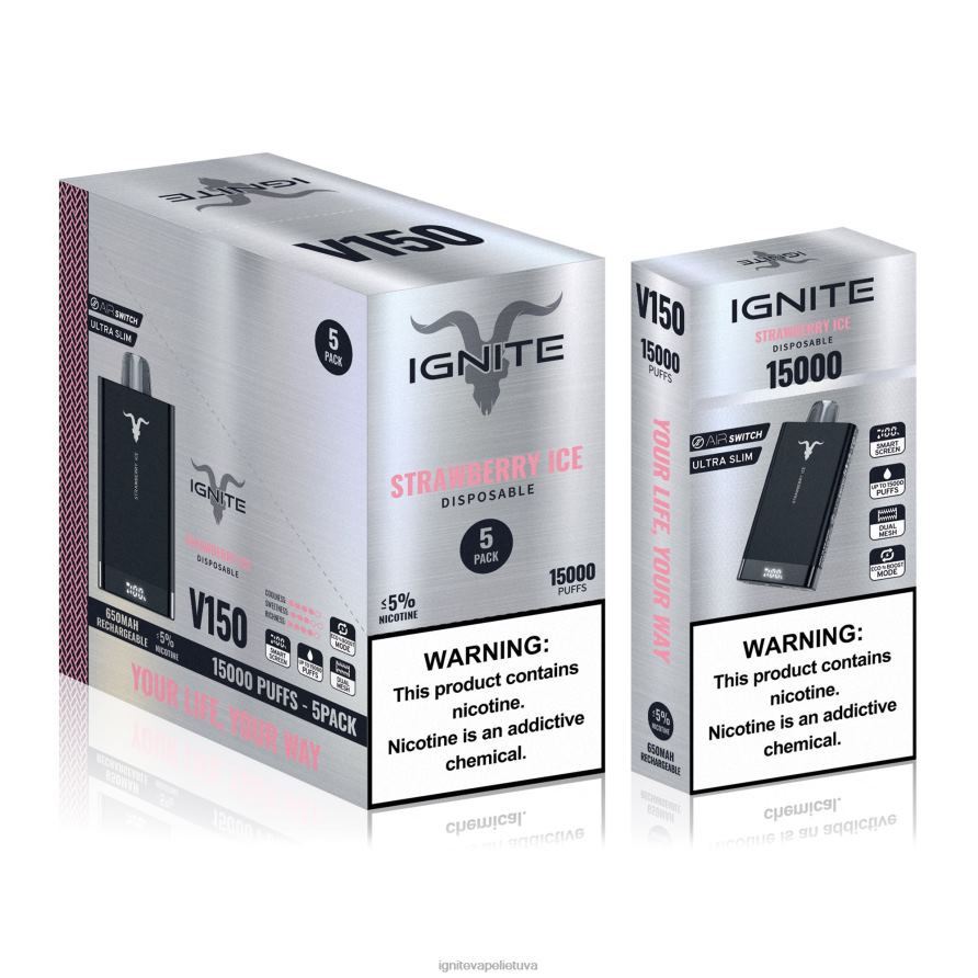 IGNITE V150 Vape rašiklis 5 vnt P2DT693 IGNITE vape shop arbūzo drakono vaisius