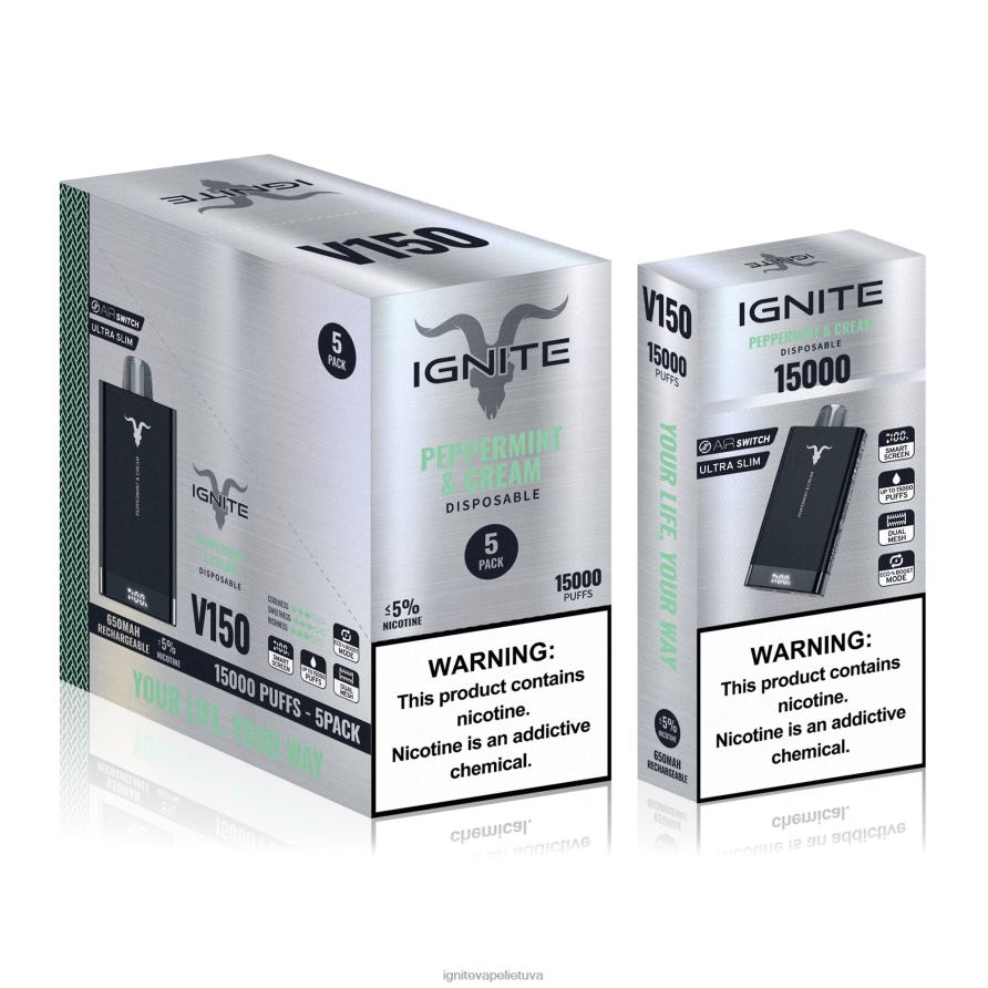 IGNITE V150 Vape rašiklis 5 vnt P2DT693 IGNITE vape shop arbūzo drakono vaisius