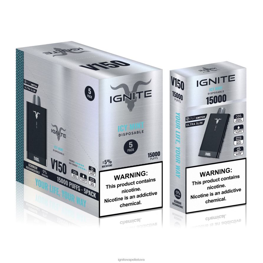 IGNITE V150 Vape rašiklis 5 vnt P2DT693 IGNITE vape shop arbūzo drakono vaisius