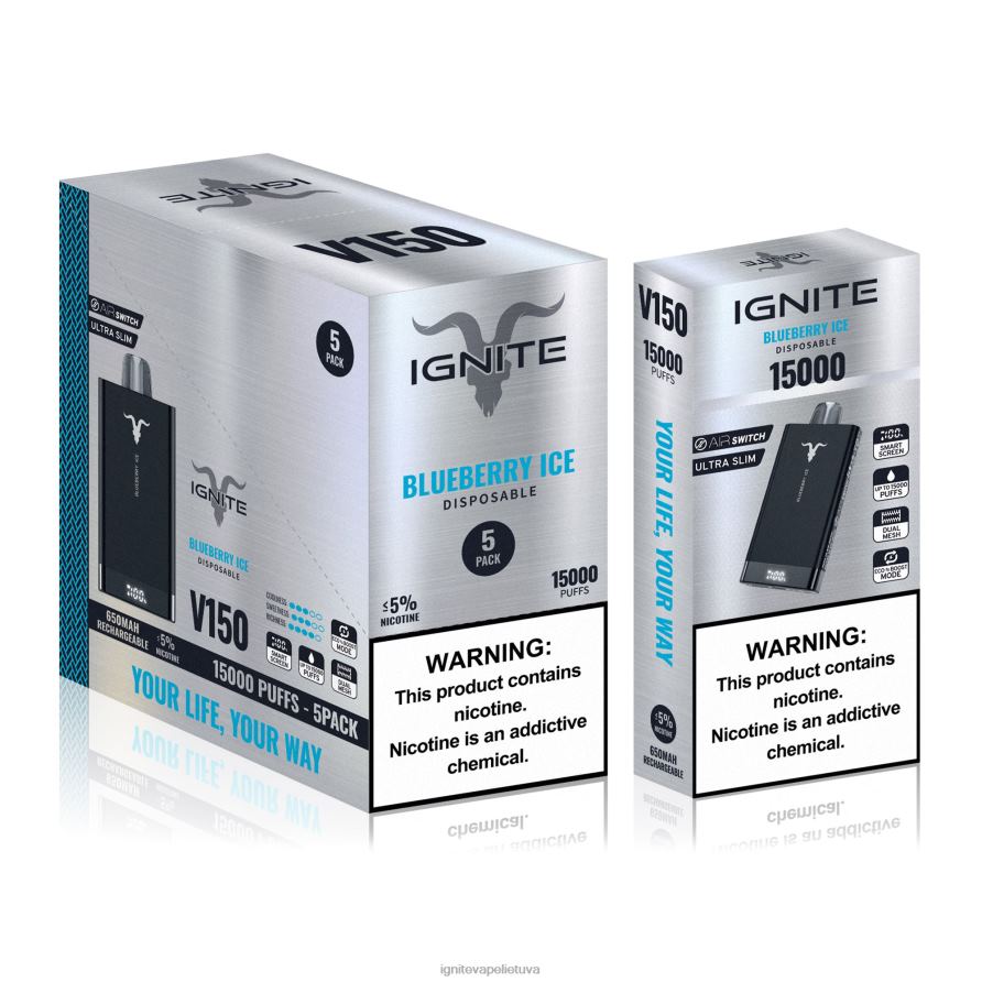 IGNITE V150 Vape rašiklis 5 vnt P2DT693 IGNITE vape shop arbūzo drakono vaisius