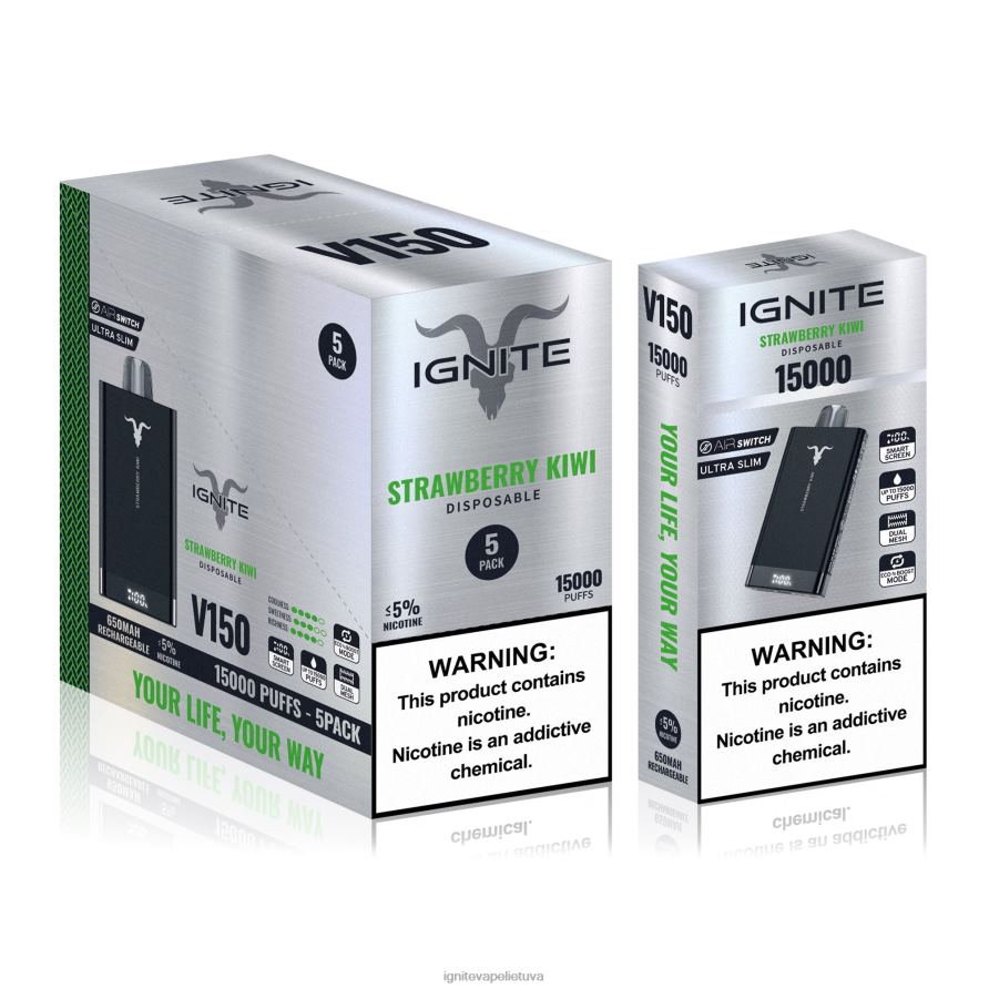 IGNITE V150 Vape rašiklis 5 vnt P2DT693 IGNITE vape shop arbūzo drakono vaisius