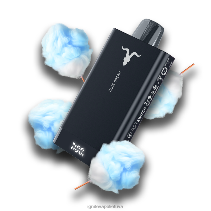 IGNITE V150 vape rašiklis P2DT667 IGNITE vape reviews mėlynių ledų