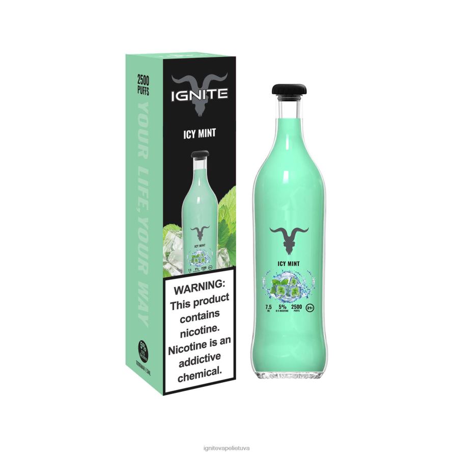 IGNITE V25 vape rašiklis P2DT614 IGNITE vape price ledinė mėta