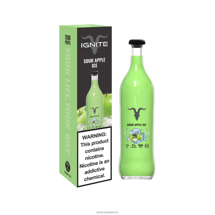 IGNITE V25 vape rašiklis P2DT614 IGNITE vape price ledinė mėta