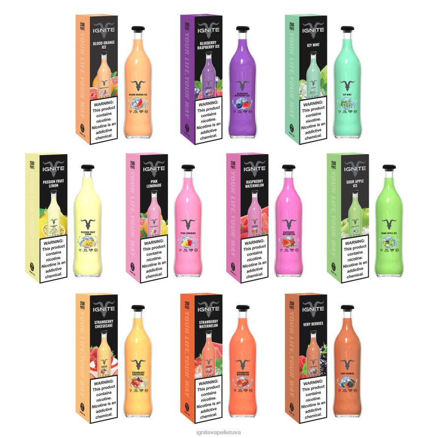 IGNITE V25 vape rašiklis P2DT614 IGNITE vape price ledinė mėta