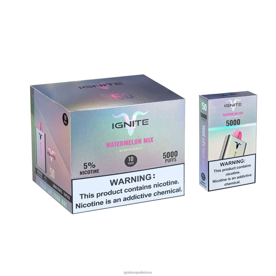 IGNITE V50 Vape rašiklis 10 vnt P2DT6152 IGNITE vape vilnius arbūzų mišinys