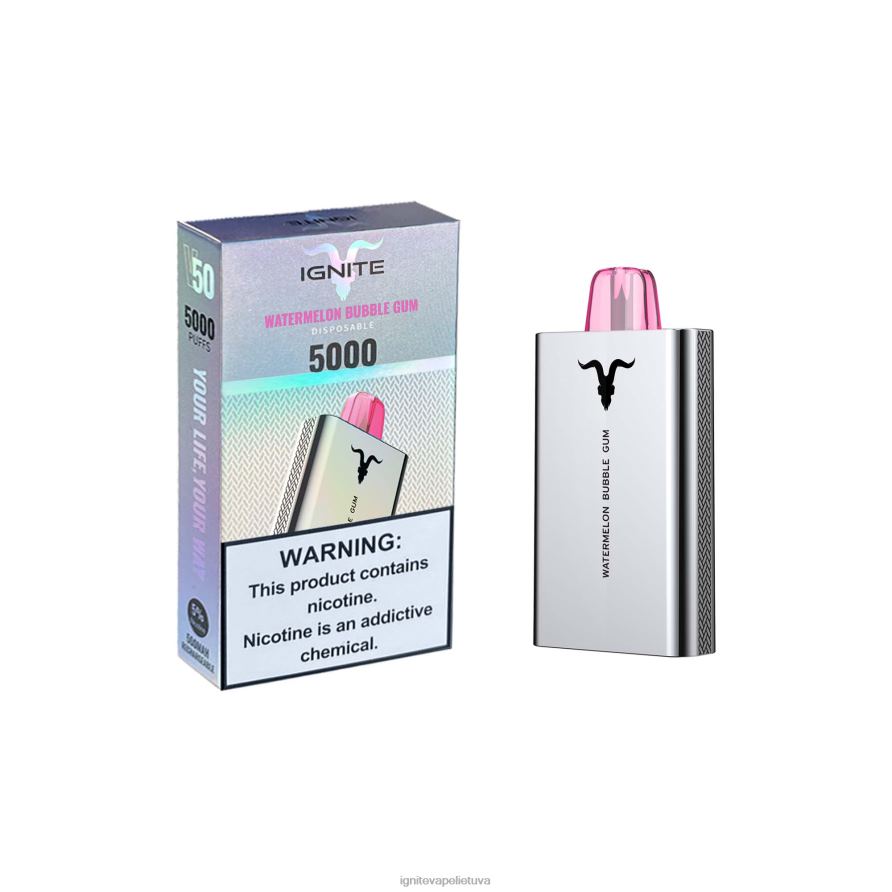 IGNITE V50 vape rašiklis P2DT6157 IGNITE vape reviews žalias obuolys