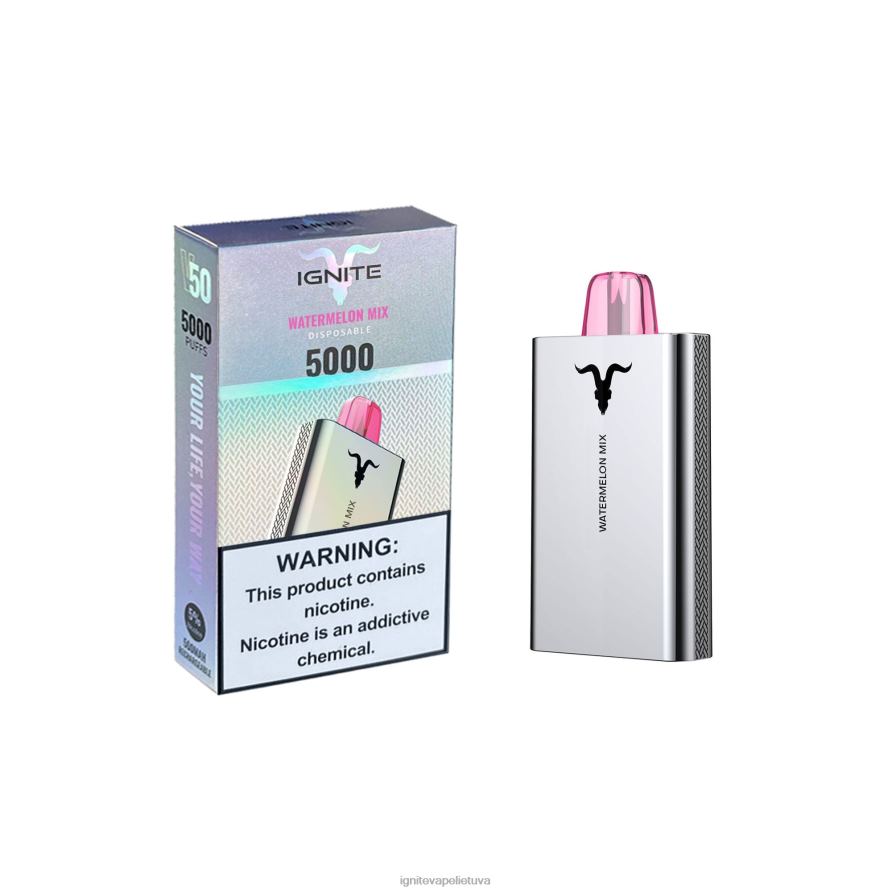 IGNITE V50 vape rašiklis P2DT6157 IGNITE vape reviews žalias obuolys