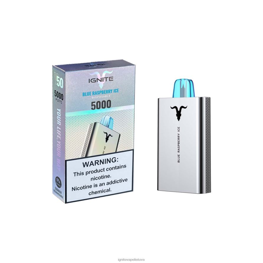 IGNITE V50 vape rašiklis P2DT6157 IGNITE vape reviews žalias obuolys
