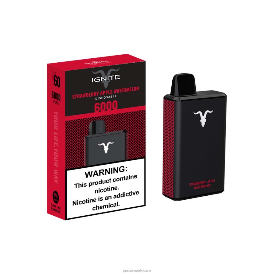 IGNITE V60 vape rašiklis P2DT631 IGNITE vape lietuva vyšnių ledas