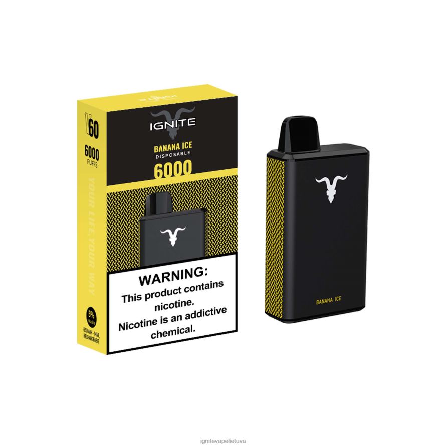 IGNITE V60 vape rašiklis P2DT631 IGNITE vape lietuva vyšnių ledas