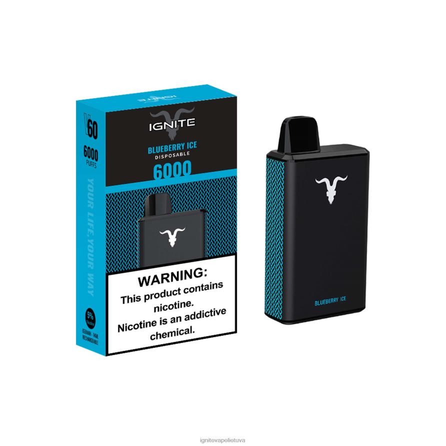 IGNITE V60 vape rašiklis P2DT631 IGNITE vape lietuva vyšnių ledas