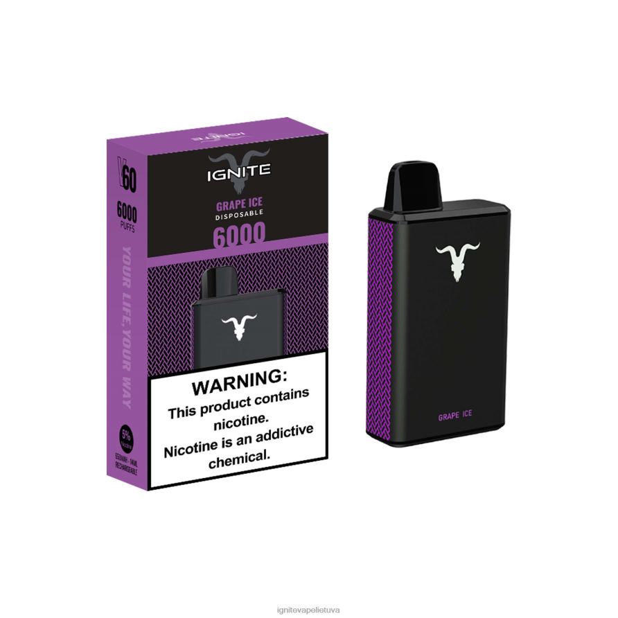 IGNITE V60 vape rašiklis P2DT631 IGNITE vape lietuva vyšnių ledas