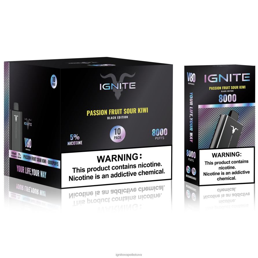IGNITE V80 Vape rašiklis 10 vnt P2DT665 IGNITE vape sales arbūzų ledas
